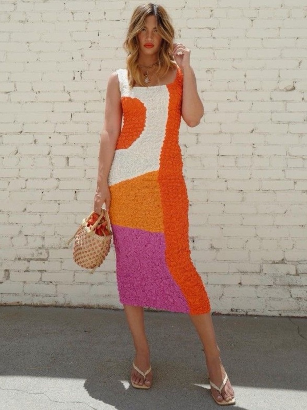 NWOT MARA HOFFMAN Pomelo Sloane Dress Red Multicolor Size XS